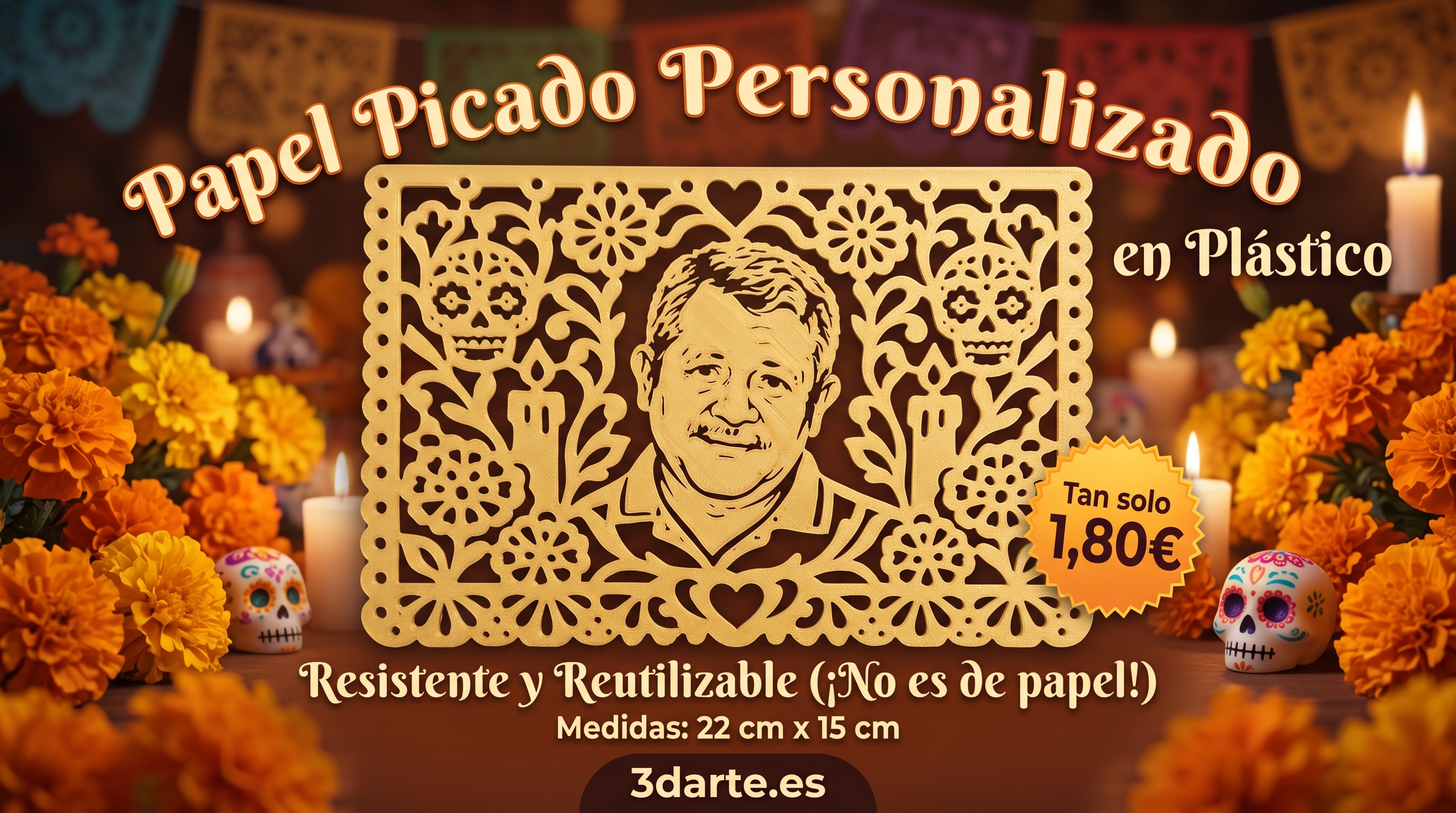 Papel picado personalizado, en plastico. PRECIO + ENVÍO (necesario enviar fotografía)